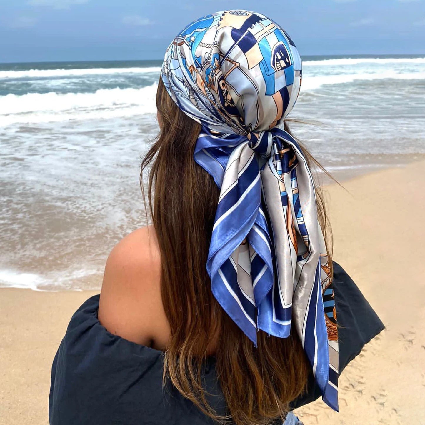 ✨ Lenço de Cetim Premium 90x90 cm – Elegância em Todas as Cores ✨