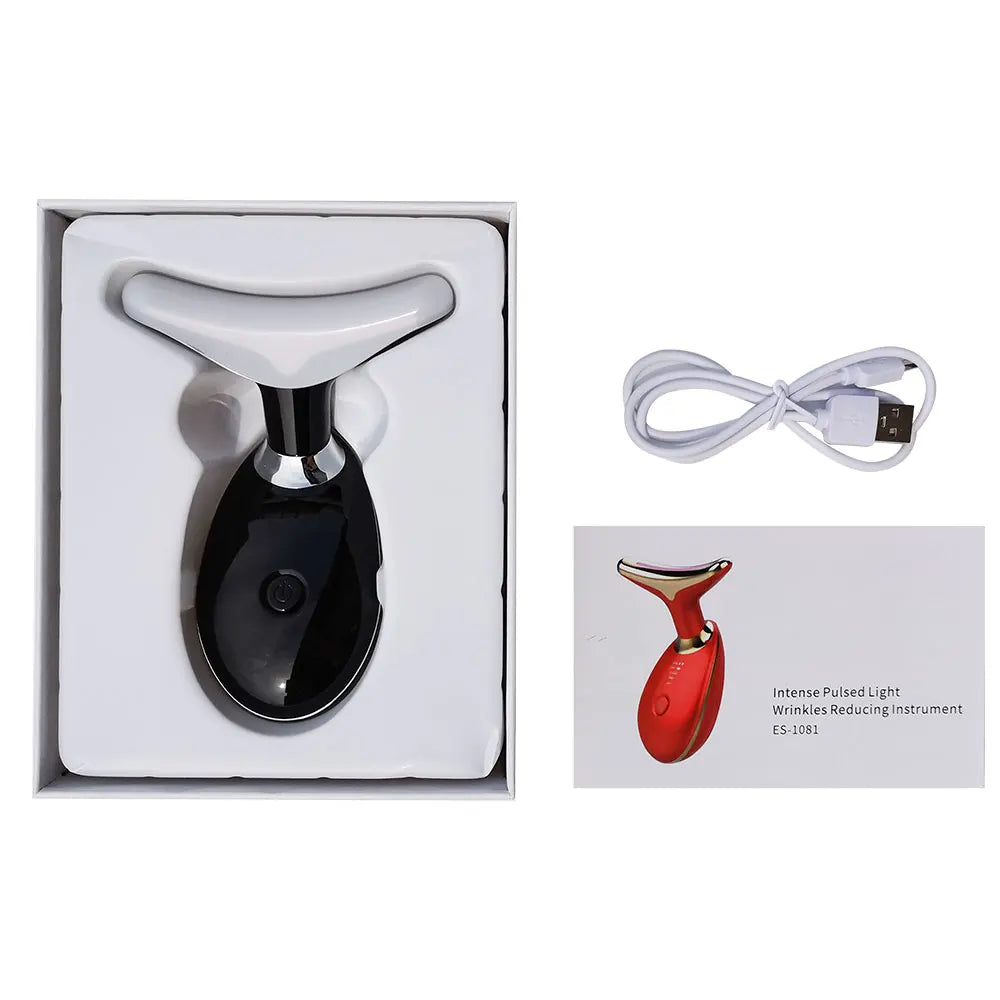 Massageador Facial LED Luz Vermelha IPL para Rejuvenescimento, Lifting e Redução de Queixo Duplo