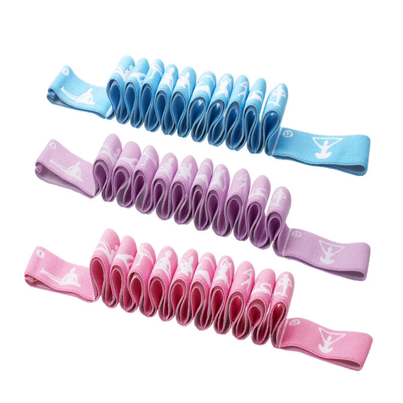 Faixas Elásticas de Resistência para Emagrecimento, Yoga e Pilates (8/10/12 Níveis)