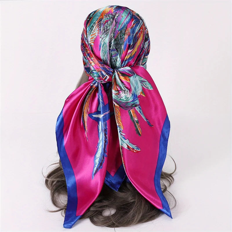 ✨ Lenço de Cetim Premium 90x90 cm – Elegância em Todas as Cores ✨